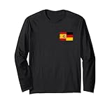 Mitad alemán mitad español con bandera Alemania y bandera España en estilo vintage para ADN español alemán para orgullo expatriado de doble ciudadanía o doble herencia para español alemán para Fiesta Nacional España para hombres o mujeres o niños o niñas.