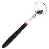 Gyxcelc Mechanischer Autospiegel Inspektionsspiegel 72cm Teleskop Spiegel Werkzeug Spiegel Werkzeug Geocaching Ausrüstung Werkstatt Spiegel Auto Inspektionsspiegel mit Teleskopgriff (Schwarz)