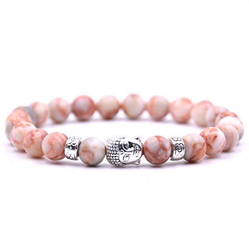 Preisvergleich Produktbild Buddhistischer Perlenarmband -Tibetisches Energie - Natursteinarmband und Buddha - Kopf