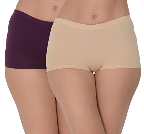 Image of EVA & JOY Women's Cotton Solid Mid-Rise Boyshort Panty