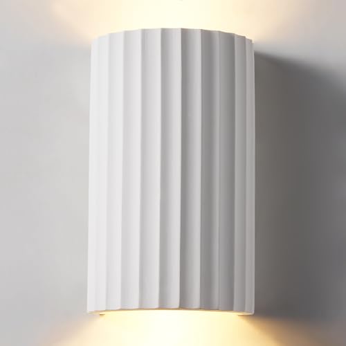 Pantalla de cerámica blanca pintable para aplique moderno de pared GU10
