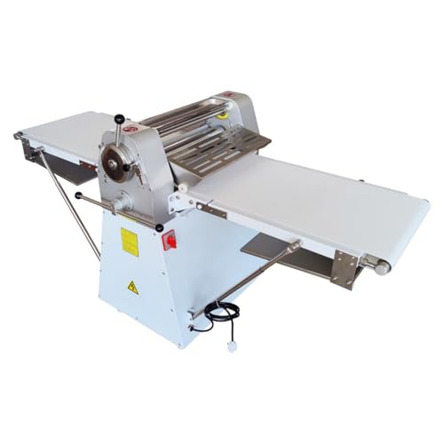 BEILOCKERY 220V Commercial Dough Sheeter, Vertical 1.5-35mm Adjustable Thickness Electric Pastry Machine, Foldable Stainless Steel Dough Roller Press Machine for Baking Pastry