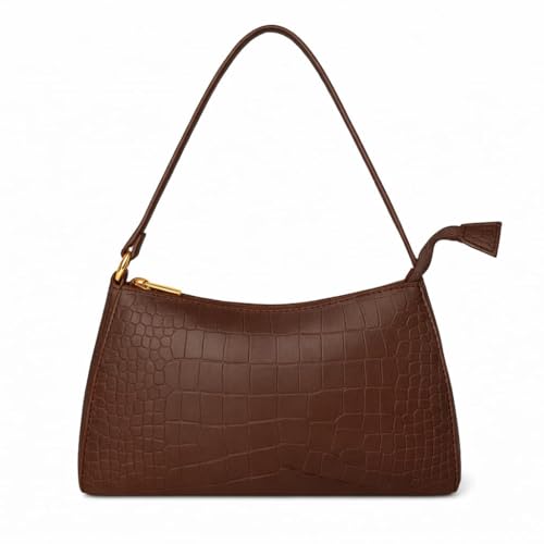 Image of Modern Chic Mart Crocodile Pattern Shoulder Handbag for Women, Lightweight, Trendy, Office and Casual Purse