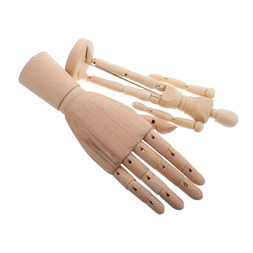 KONTONTY Dual Size Wooden Artist Manikins 8 10 Inch Right Hand Model for Versatile Artistic Needs Paint Sketch Create