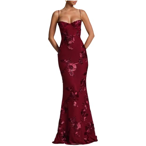 Robe de soirée longue dos nu avec bretelles pour cocktail et cérémonie