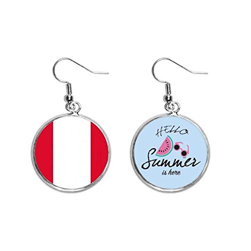 Pendientes de sandía bandera de Perú para evitar accesorios pesados