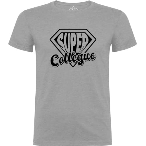T-shirt homme super collègue gris mode masculine idée cadeau collègue