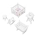 Wooden Dollhouse Furniture Dollhouse Nursery Furniture, Sturdy Durable Wooden Dollhouse Furniture White Color for Dollhouse