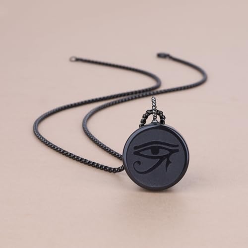 COAI Black Obsidian Necklace - Horus Eye & Tree of Life Designs4