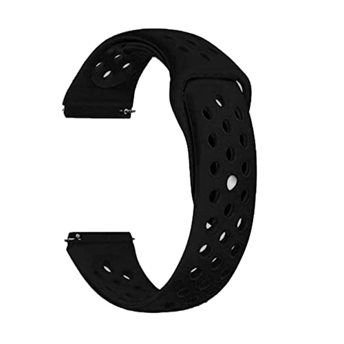 Image of YODI 19mm Soft Silicone Strap Replacement Belt Band for Noise Colorfit Pro 2, Colorfit Pro 2 Oxy, Colorfit Pulse, Colorfit Beat, Boat Storm, Fire Bolt Ninja 2 Smart Watch Straps (FULL BLACK)
