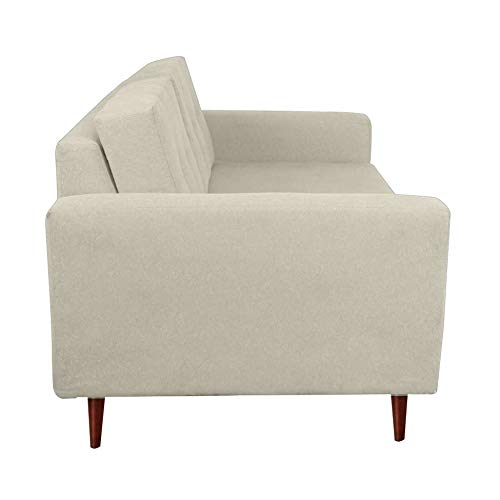 Sofá 3 Lugares Pé Palito Living Linho Cotton Cru