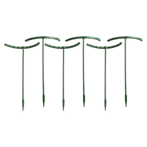 Cage de support pour plantes grimpantes - Treillis en plastique robuste 6 pièces pour support à anneau avec design demi-rond, 15,5 x 14,5 cm, vert - Idéal pour hortensias, roses, tomates et vignes (25