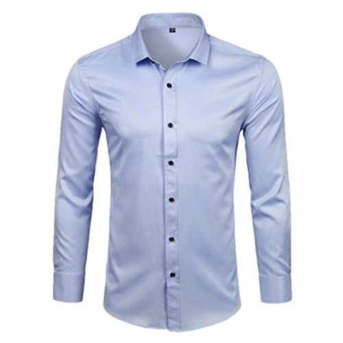 Chemise en fibre de bambou homme respirante à manches longues violette L