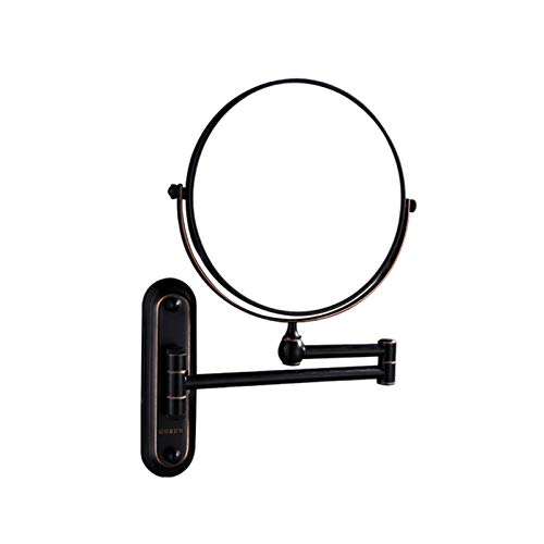 Miroir de salle de bain double face pivotant bras extensible cuivre