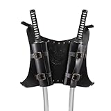 Sword Holder Back Warrior Back Sword Holster Medieval Viking Totem Sword Frog Faux Leather Double Sword Strap Cosplay Renaissance LARP Medieval Retro Sword Shoulder Back Sheath Holder