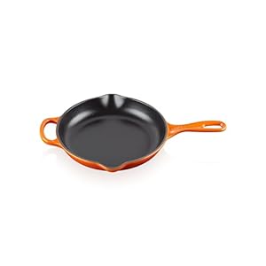 Le Creuset Enameled Cast Iron Signature Iron Handle Skillet, 9″ (1-3/8 qt.), Flame