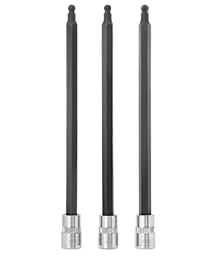 Image of BRAZEN 4mm Hex Bit Socket /Allen Driver Three Pack (1 /4 inch Drive, Long, Ball End)