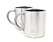 AllEco® Edelstahl Thermobecher mit Henkel Becher 2er Set Edelstahl-Kaffeebecher Metall Thermosbecher Edelstahlbecher doppelwandig Kaffeetasse Tasse Camping Zubehör Kaffeebecher Metalltasse (2x200ml)