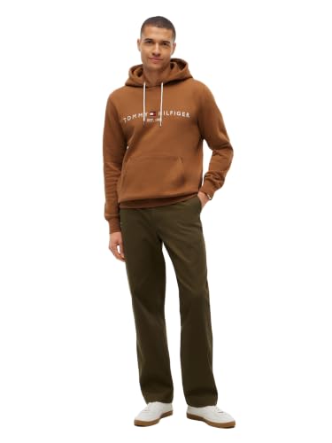 Image of Tommy Hilfiger Men's Medium Weight Fleece Hoodie Sweatshirt With Embroidered Logo, Also Available in Big & Tall