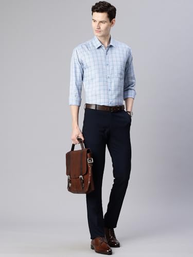 Image of Majestic Man Men's Pure Cotton Slim Fit Checkred Full Sleeve Classic Collar Everyday Formal Shirt