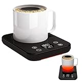 OXIZER カップウォーマー、スマート定温、コーヒーヒーター、ミルクヒーター、飲料加熱パッド、ホットドリンク、9速調整、タイマー、スクリーンディスプレイ、ベーキング用、タッチ操作、急速加熱、ミルク/コーヒー/紅茶/水を温め、ワックス/チョコレート/バターなどを素早く溶かし、家庭やオフィスに最適、110V (ブラック) [並行輸入品]