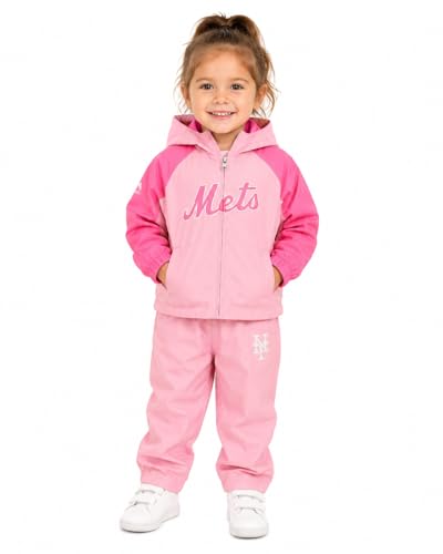 Outerstuff MLB New York Mets Newborn and Infant Girls Pink Windsuit - 3-6M