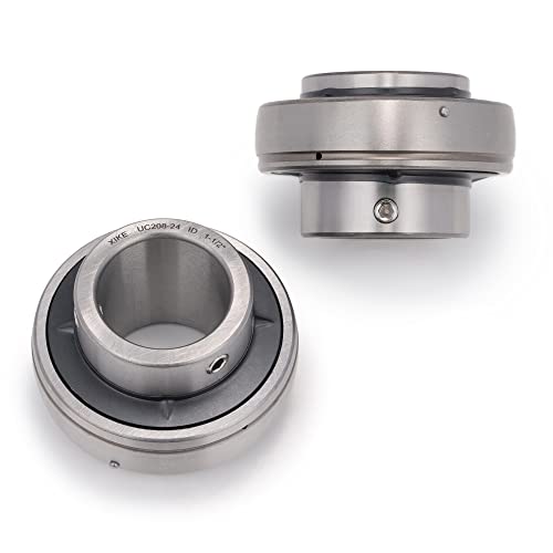 Xike 2 Pcs Chrome Steel Uc208-24 Bore 1-1/2" Insert Ball Bearings, With Sealed And Set Screw, Fits P208/F208/Fl208/T208/Pa208/Fa208/Fb208 And More Bearing Housings. #TOP27