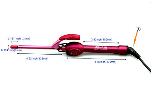 Mbhair A0083 9Mm Thin Curling Wand Hair Curler, 3/8 Small Barrel Skinny Hair Curling Iron Wand Professional Super Tourmaline Ceramic Barrel Small Tongs thumb #5