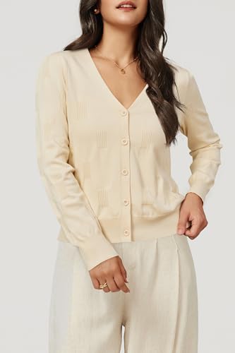 Image of Arach&Cloz Women's Soft Cropped Cardigan Casual Lightweight Shrug Sweater Tops