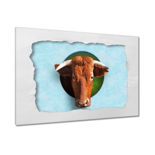 Peinture imprimée aspect corné bleu sur toile premium décoration murale haut de gamme H8252M
