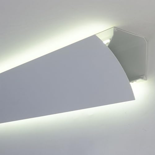 Difusor de canal de aluminio para tiras LED en decoración de interiores residenciales