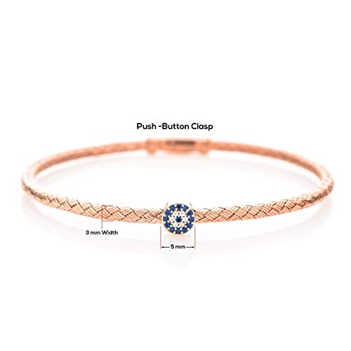 Evil Eye Bracelet 14K Rose Gold Plated Bangle Bracelet For Women #TOP3