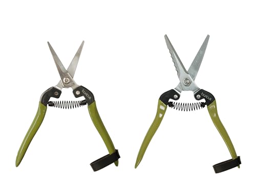 Baricus Gartenschere Set Jumbo & Präzisionsschere 200/185 mm Edelstahl Klingen 3 Schneidflächen Allzweckschere Garten Haushalt – B-Ware