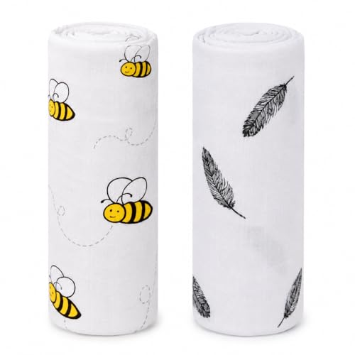 Image of baby blankets 6-12 months 100% Pure Cotton Muslin Baby Swaddle Blanket, Swaddle for Newborn Baby Super Soft Cotton Receiving Wrapper Cloth, Stroller Cover-Pack of 3 with Size 120X100 CM - Animal Love