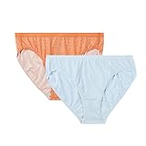 ExOfficio Women's Give-N-Go 2.0 Bikini Brief 2-Pack, Breathable and Durable, Easy Clean Travel Underwear, Bellini Mosaic/Glacier Blue, Large
