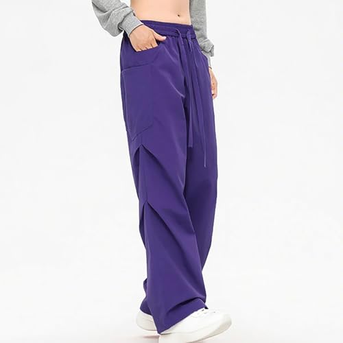 Cargo Pants Womens Trendy Parachute Pants Baggy Casual High Waisted Teen Girls Y2K Streetwear Jogger Hiking Trousers4