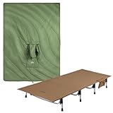 iClimb 1 Hooded 3M Thinsulate Insulation Warm Blanket and 1 Super Easy Assemble Cot, Ultralight Compact for Adults Outdoor Camping Backpacking Hiking