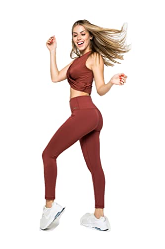 Leggings de compresión en tejido de alta tecnología mallas opacas cereza M