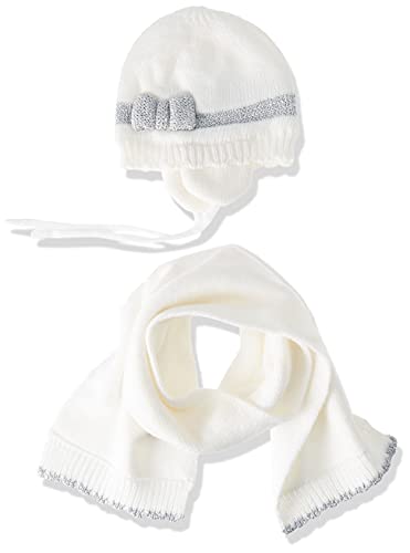 Chicco Set Composto da cuffietta e Sciarpa Berretto, Bianco, 6m-9m Unisex-Bimbi