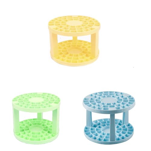 Feadily 3 PCS 49 Hole Paint Brush Holder for Artist, Desk Organizer for Colored Pencils, Markers (Blue/Green/Yellow)
