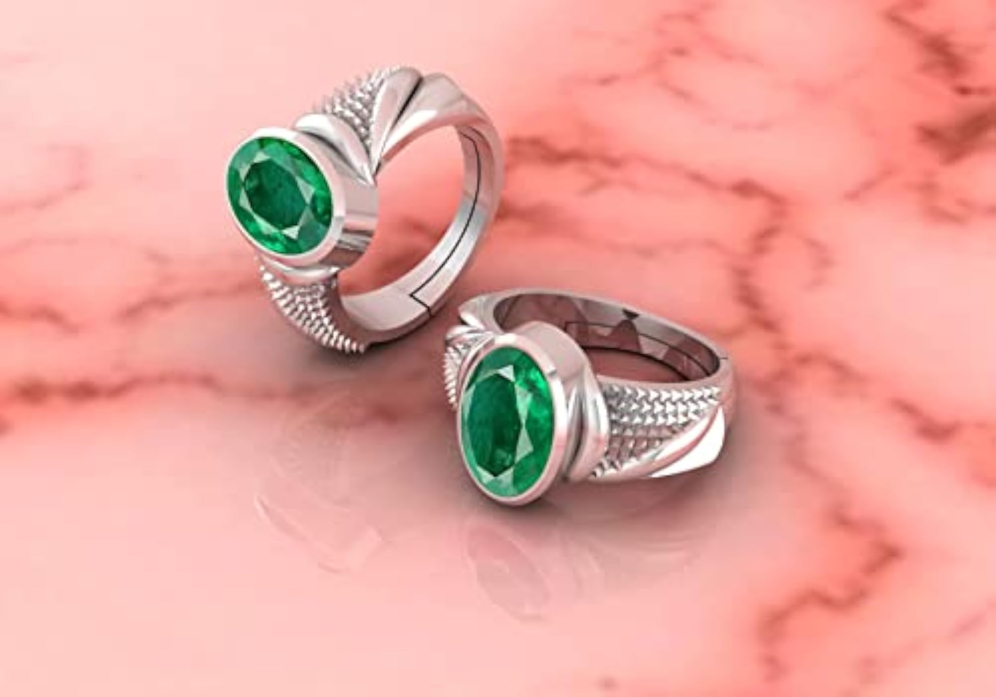 Certified Emerald Green Adjustable Ring, Sterling Silver