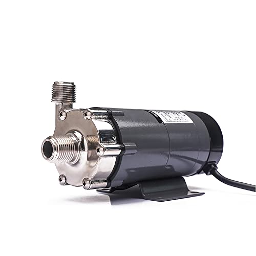 Home Brewing Pump, Mp-15Rm Magnetic Beer Water Pump,Stainless Steel 304 Food Grade, High Temperature Resistance With Ce Certification, 110V Us Plug, 1/2" Thread Switch Grey #TOP6