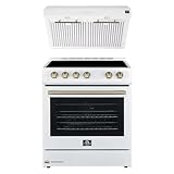 FORNO Premium 2-Piece Package – 30" Leonardo Electric Range with Convection Oven and Ceramic Glass Cooktop – 30" Bari Under Cabinet Range Hood with 400 CFM and LED Lighting – FBDL-002-03US