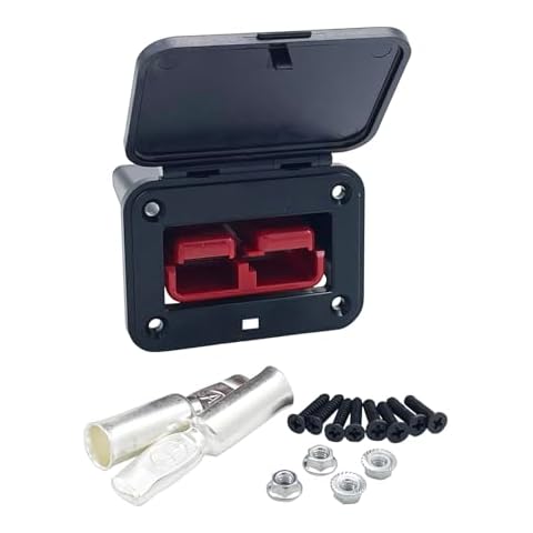 JooFn 175A Plug Mounting Panel with Cover for Anderson SB175 Connectors Flush Mount Recessed Plate (Red-1pc) Cover