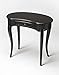 HomeRoots Poplar Wood Solids, MDF, Cherry Veneer Antiqued Black Writing Desk