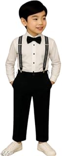 MIVAAX Baby Boys Formal Party Outfit with Shirt Bow Tie Suspenders and Pants | Toddler Gentleman Dress Set for Wedding Bir... Price In India
