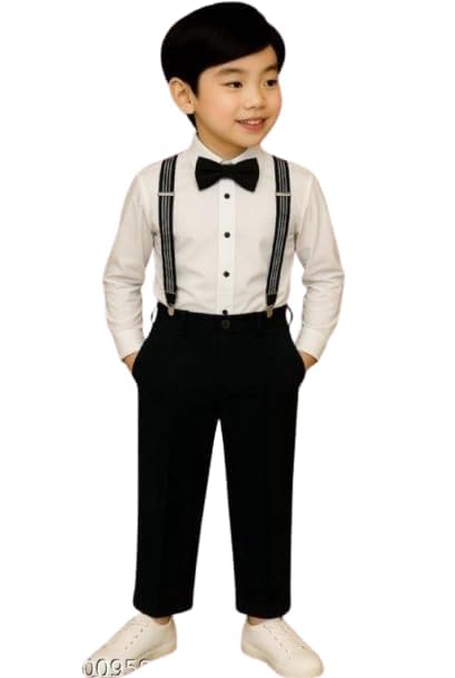 MIVAAX Baby Boys Formal Party Outfit with Shirt Bow Tie Suspenders and Pants | Toddler Gentleman Dress Set for Wedding Bir... - Review, Price and Buying Guide