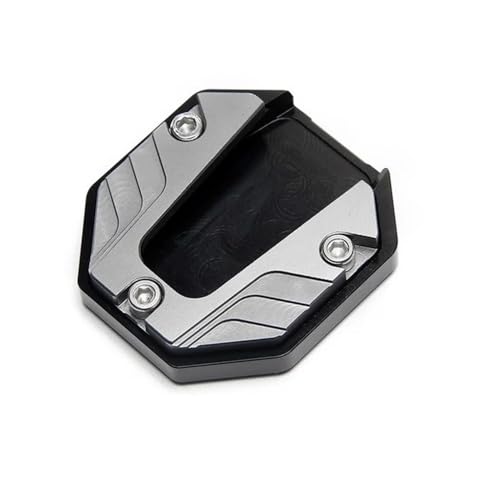 サイドスタンド引伸機 CNCアルミ合金製オートバイバイクキックスタンドエクステンダーフットサイドスタンド延長パッドサポートプレートバイクアクセサリー(Titanium)