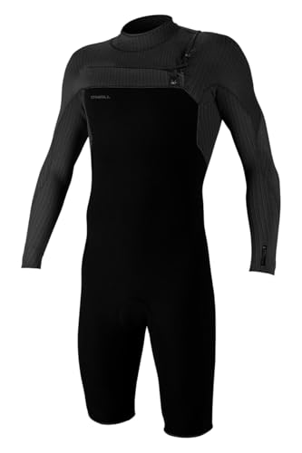 O'Neill Men's Hyperfreak 2mm Chest Zip Longsleeve Spring Wetsuit M-Tall Black/Black