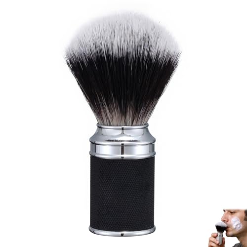Brocha Viaje Ligera Herramienta Cuidado Barba Facial Con Mango Ergonómico Aluminio Espuma Rápida Distribución Uniforme De Crema Afeitado Caballero Compacto Y Elegante Para Uso Diario (Negro)